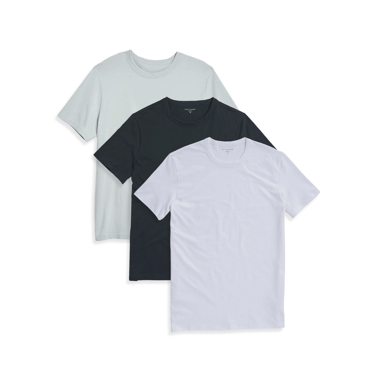 wearing Surf/Pine/White Classic Crew Driggs 3-Pack