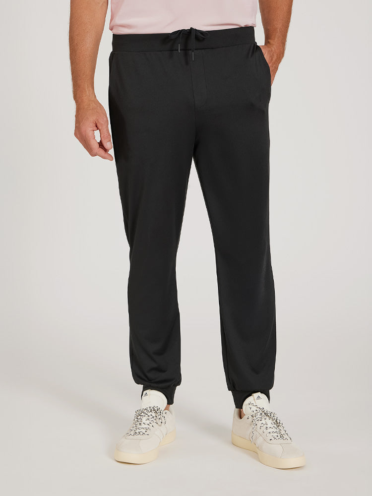 Men wearing Black Performance Stretch Jogger