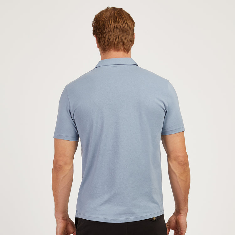 Men wearing California Blue Jersey Sueded Polo
