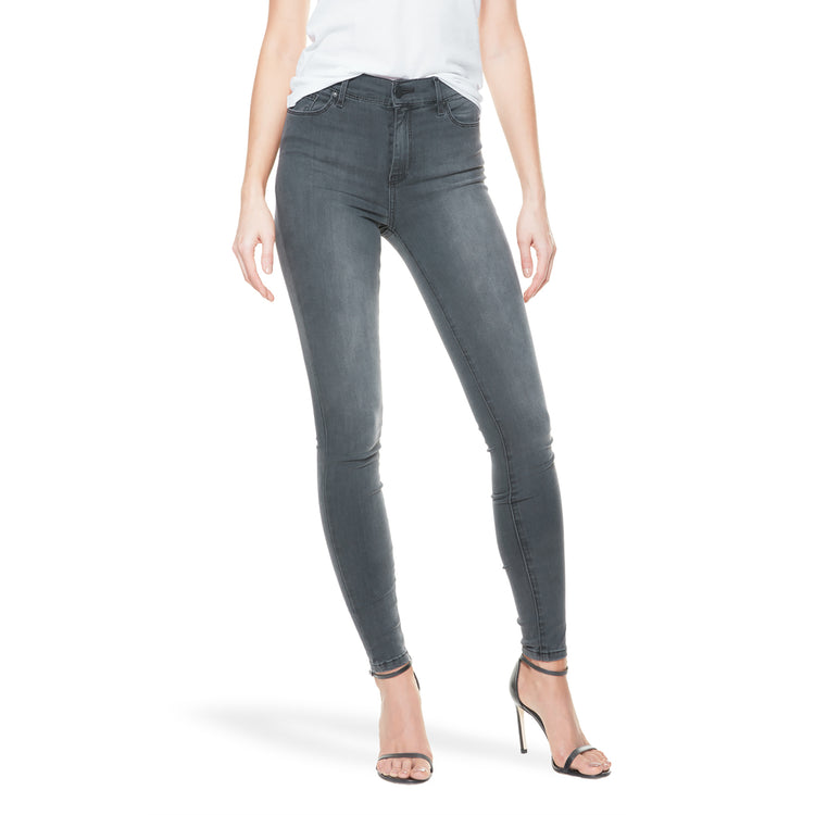 Women wearing Medium Gray High Rise Skinny Orchard Jeans