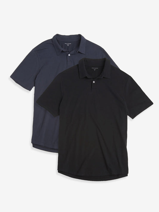 Jersey Sueded Polo 2-Pack Navy/Black polo shirts