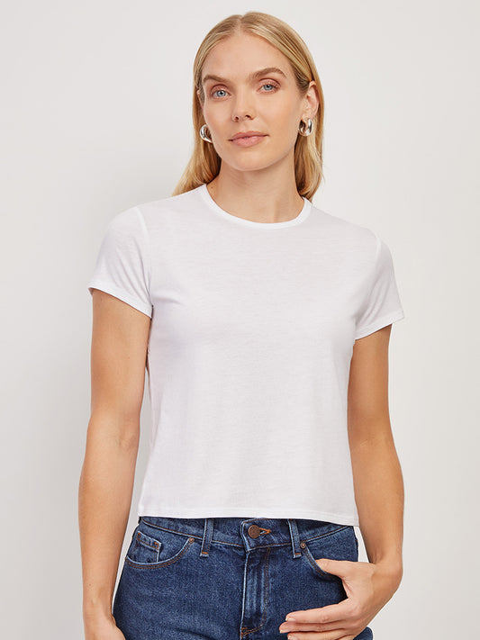 Cropped Fitted Crew Marcy Tee White Cropped tees