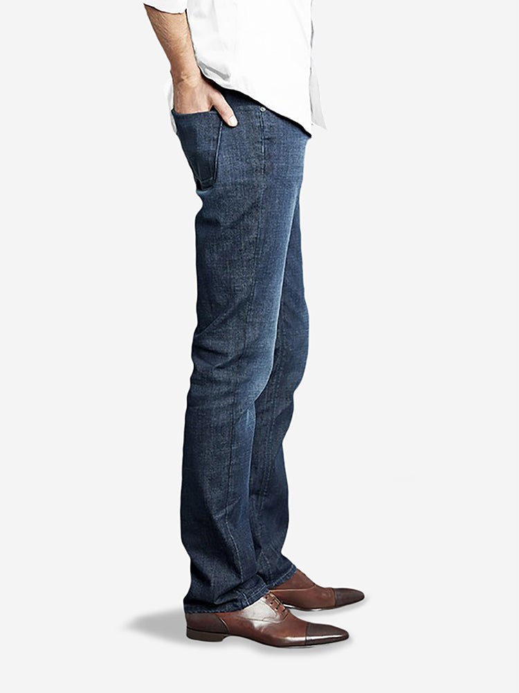 Men wearing Medium/Dark Blue Straight Crosby Jeans